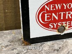 Vintage New York Central System Railroad Porcelain Metal Sign Pay Toilet Gas