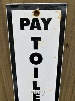 Vintage New York Central System Railroad Porcelain Metal Sign Pay Toilet Gas