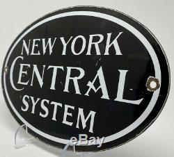 Vintage New York Central System Railroad Porcelain Sign Gas Oil Subway Railway