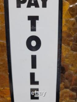 Vintage New York Central System Train Porcelain Sign Pay Toilet Railroad Station