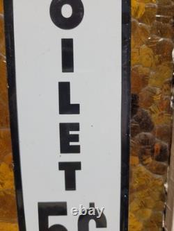 Vintage New York Central System Train Porcelain Sign Pay Toilet Railroad Station