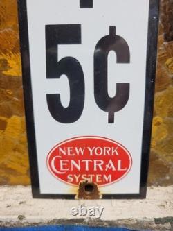 Vintage New York Central System Train Porcelain Sign Pay Toilet Railroad Station