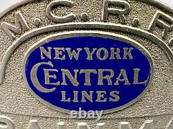 Vintage Ny Central Lines Michigan Central Railroad Mcrr Trainman Hat Badge B40