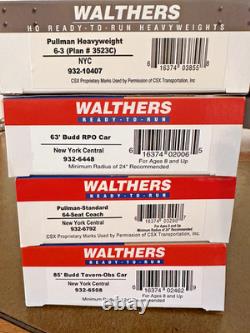 Walthers HO New York Central Passenger Car Lot 4 NOS Boxed Cars