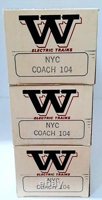 Williams O Ga New York Central 60' Passenger Coach 3 Pcs #104 New