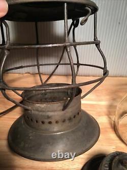 Antique New York Central Dietz No-6 Bell Bottom Railroad Lantern Avec B&a Rr Globe
