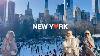 Balade En 4k à New York Pendant La Saison De Noël Enneigée Dans Le Parc Central, Hiver Féerique à New York Décembre 2024
