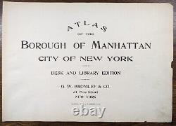 Carte antique de la rue BROMLEY de la gare centrale de 1916 à Manhattan à New York City