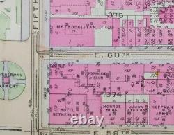 Carte de rue du Metropolitan Club Central Park Manhattan New York City 59e-65e en 1916