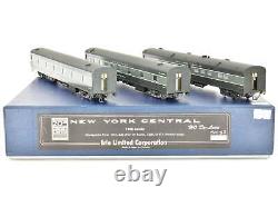 Ensemble de 3 voitures HO en laiton de l'Erie Limited NYC New York Central 1948 20th Century Limited