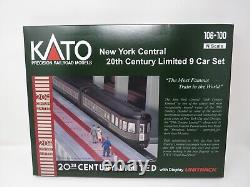 Ensemble de trains de voitures de voyageurs Kato N 106-100 New York Central 20th Century Limited
