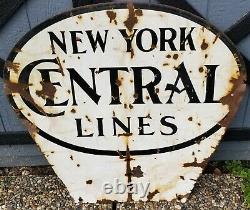 Génial! 2 Vintage Sided New York Systeme Central Railroad Signal Railway 33,5 X 35,5