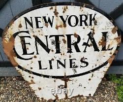 Génial! 2 Vintage Sided New York Systeme Central Railroad Signal Railway 33,5 X 35,5