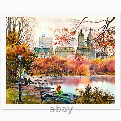 Impression de l'œuvre originale de peinture à l'aquarelle de Central Park West à New York