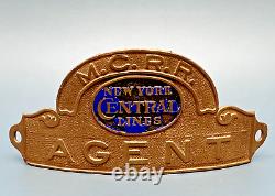 Insigne de chapeau d'agent de la New York Central Lines Michigan Central Railroad de collection B49