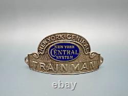 Insigne de chapeau de conducteur de train du système central de New York Central Vintage Ny Badge B46
