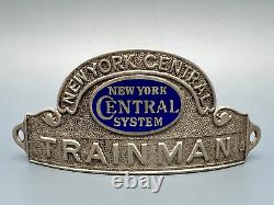 Insigne de chapeau de conducteur de train du système central de New York Central Vintage Ny Badge B46