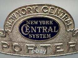 Insigne de chapeau de portier de chemin de fer Vintage New York Central System New York Central Railroad B37