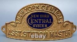 Insigne de chapeau du sous-maître de la gare de Ny Central du système central de New York vintage
