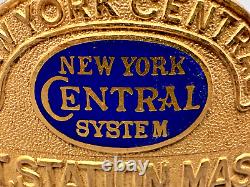 Insigne de chapeau du sous-maître de la gare de Ny Central du système central de New York vintage