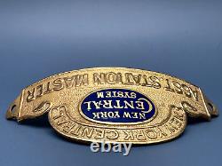 Insigne de chapeau du sous-maître de la gare de Ny Central du système central de New York vintage