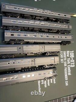 Kato N Scale 10 Voiture Set New York Central Passenger Cars Avec Lumières / Passagers