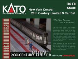 Kato N Scale New York Central 20th Century Limited 9 Voiture Set 106-100