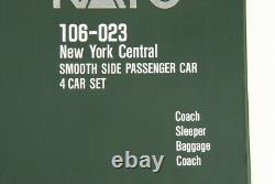 Kato N-scale 106-023 New York Central Smooth Side Passenger Car 4 Car Set Rare
