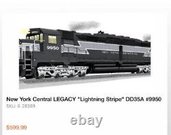 Lionel 6-28369 New York Central Lightning Stripe Dd35a Locomotive Diesel #9950