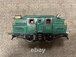 + Lionel Avant-guerre O Gauge 0-4-0 New York Central 153 Green Electric Locomotive Ss