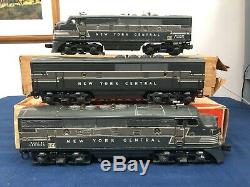 Lionel Postwar 2344 New York Central F3 Aba Set Diesel Avec Les Boîtes