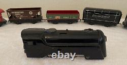 Marx Pressed Steel & Tin Wind-up New York Central Bullet Train Engine & 5 Voitures