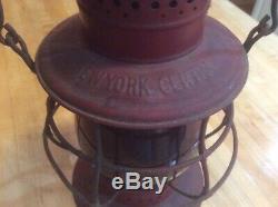 New York Central Dietz No. 6 Antique Railroad Red Lantern Globe