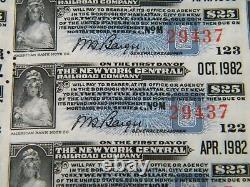 New York Central Railroad Co. Obligations Hypothécaires, Lot de 24, Bleu