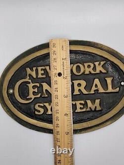 New York Central System Railroad Plaque En Laiton Nycrr