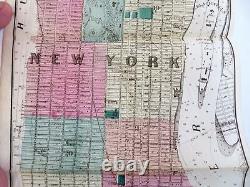 New York City Manhattan Central Park avec Propriétaires 1868 Rogers Shannon lg. Plan de la ville