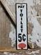 Panneau En Porcelaine Vintage Du New York Central System Pour Toilettes Payantes De Gare Ferroviaire<br/>