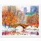 Pont De Gapstow à Central Park à New York, Impression D'une Peinture à L'aquarelle