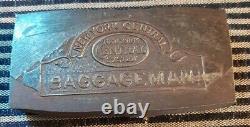 Sceau masculin très rare pour chapeau de bagagiste du système de chemin de fer New York Central vintage