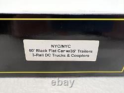 Tisserand New York Central 50' Black Flatcar avec remorque de 35' O Jauge 3-rails NEUF NYC
