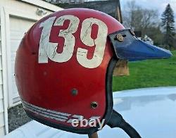 Vintage 1970 Red Bell Rt R-t Open Faced Helmet Central Ny Moto Champion