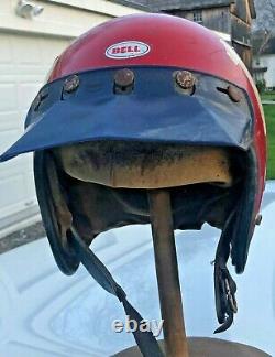 Vintage 1970 Red Bell Rt R-t Open Faced Helmet Central Ny Moto Champion