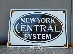 Vintage New York Central System Train Porcelaine Signe Locomotive Railroad Oil Gas