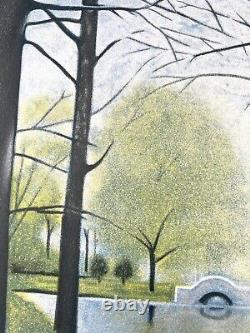 Vue de Central Park New York par Lowell Nesbitt, sérigraphie signée en édition limitée de 1982