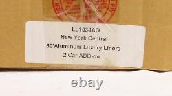 Williams Ll1034ao New York Central 60' Aluminium Liners De Luxe 2 Car Add-on Ln